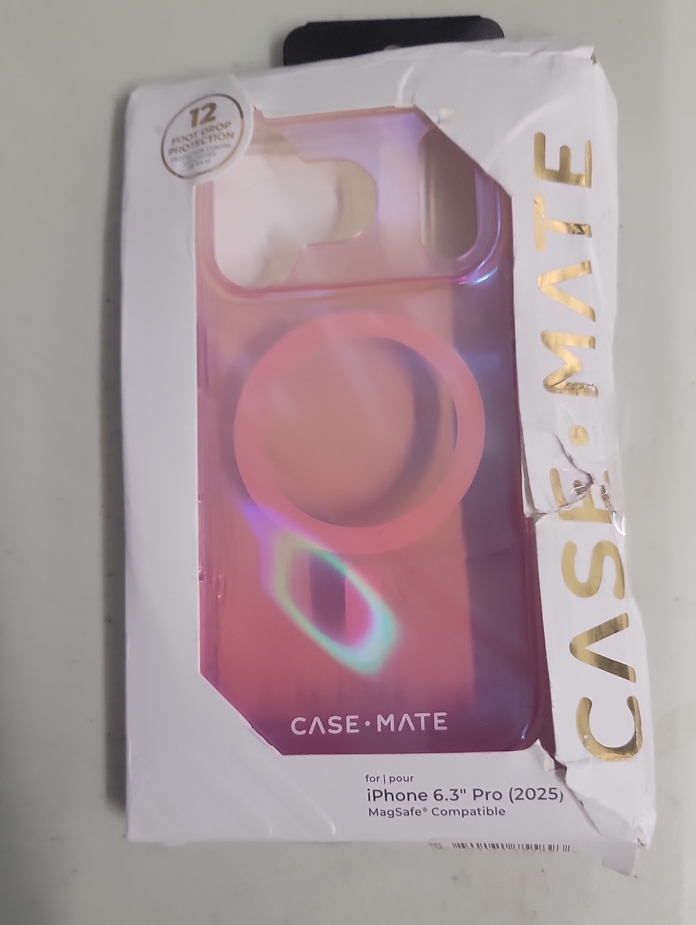 case-mate Iridescent MagSafe Compatible iPhone 17 Pro Case, Peach Bubble